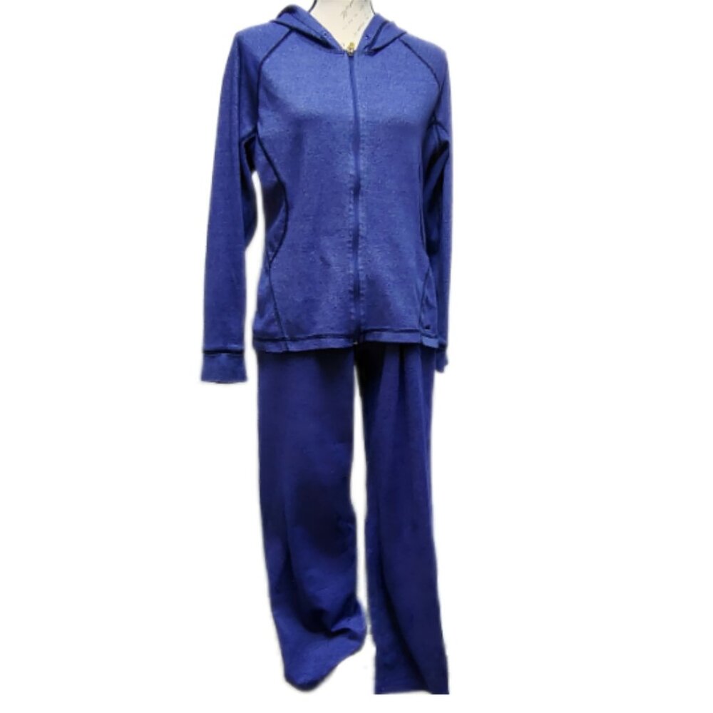 Avia‎ Womens HoodieTracksuit Large Wide Flare Leg Purple Violet Retro Y2K 00s